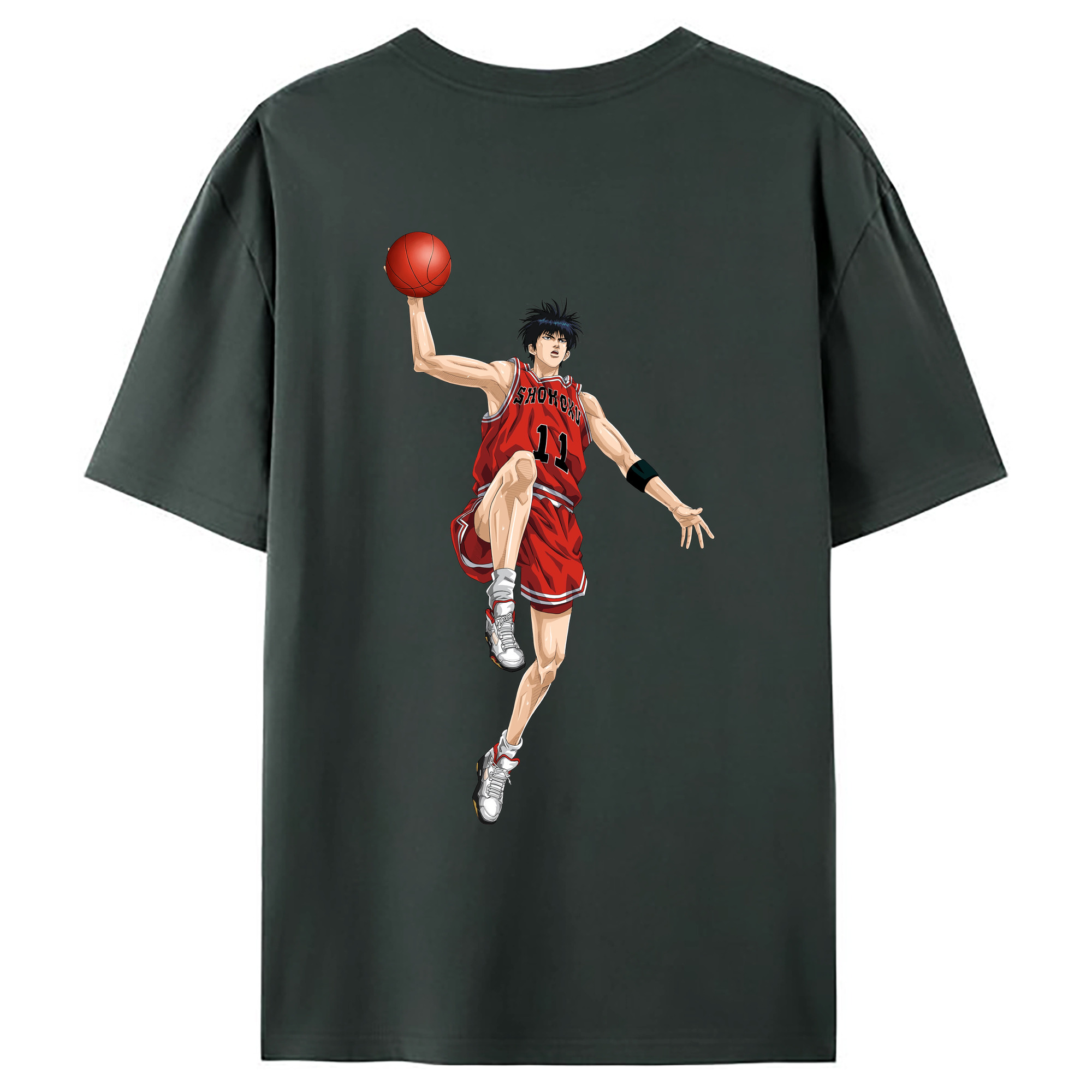 （画像用） SLAM DUNK／スラムダンク 綿100％ メンズ半袖Tシャツ（バックプリント） 通気性